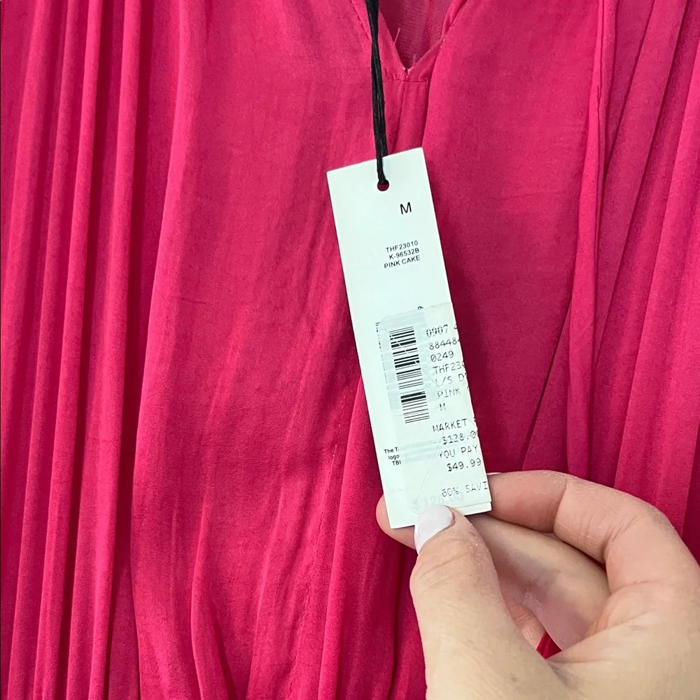 Tahari Bold Pink Long Sleeve Dress NWT - Picture 4 of 4